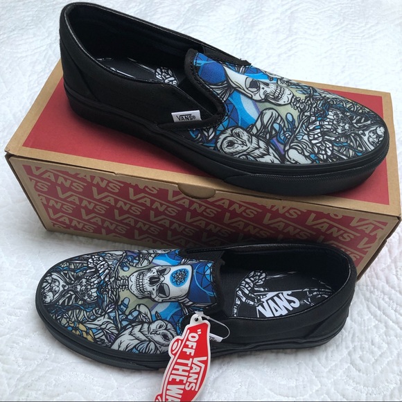 vans skull slip ons